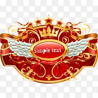 矢量红色华贵标签-空若网 矢量红色华贵标签-空若网