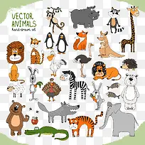 手绘卡通动物图案-空若网 手绘卡通动物图案-空若网