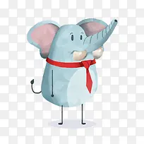 卡通手绘水彩大象免抠素材-空若网 卡通手绘水彩大象免抠素材-空若网