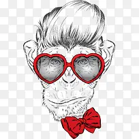 时尚装扮素描动物们创意矢量素材-空若网 时尚装扮素描动物们创意矢量素材-空若网