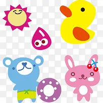 矢量可爱卡通素材动物头像素材-空若网 矢量可爱卡通素材动物头像素材-空若网