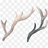 手绘水彩鹿角-空若网 手绘水彩鹿角-空若网