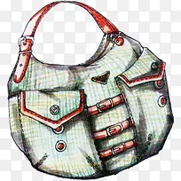 白色手绘女包图片-空若网 白色手绘女包图片-空若网