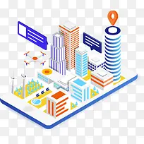 2.5D矢量科技渐变立体插画-空若网 2.5D矢量科技渐变立体插画-空若网