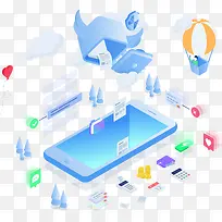 商务2.5D渐变立体矢量插画-空若网 商务2.5D渐变立体矢量插画-空若网