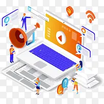 2.5D商务办公矢量立体插画-空若网 2.5D商务办公矢量立体插画-空若网