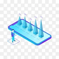 2.5D渐变立体数据插画-空若网 2.5D渐变立体数据插画-空若网