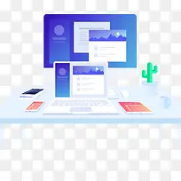 商务2.5D办公矢量插画-空若网 商务2.5D办公矢量插画-空若网