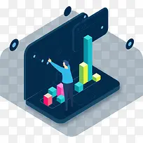 卡通创意数据2.5D立体插画-空若网 卡通创意数据2.5D立体插画-空若网