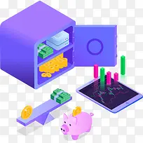 2.5D矢量商务办公科技插画-空若网 2.5D矢量商务办公科技插画-空若网