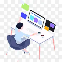 2.5D商务办公插画-空若网 2.5D商务办公插画-空若网