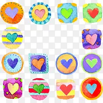 矢量14款水彩爱心设计素材-空若网 矢量14款水彩爱心设计素材-空若网