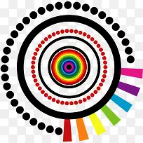 手绘黑点彩色圆圈-空若网 手绘黑点彩色圆圈-空若网