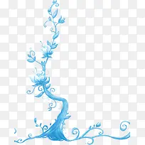 蓝色唯美时尚花朵设计-空若网 蓝色唯美时尚花朵设计-空若网