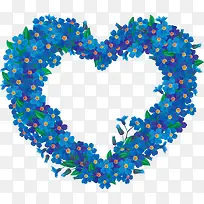 蓝色花朵爱心-空若网 蓝色花朵爱心-空若网