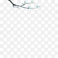 树枝蓝色花朵装饰-空若网 树枝蓝色花朵装饰-空若网