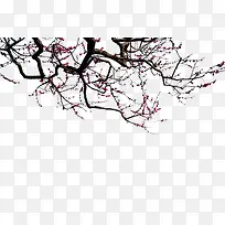 红色水墨树枝古典-空若网 红色水墨树枝古典-空若网