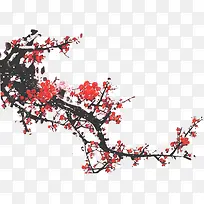 黑色梅花树枝水墨画医疗-空若网 黑色梅花树枝水墨画医疗-空若网