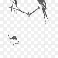 水墨画树枝上的鸟中秋-空若网 水墨画树枝上的鸟中秋-空若网