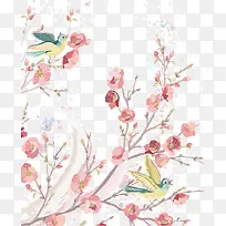 水墨飞上树枝的小鸟-空若网 水墨飞上树枝的小鸟-空若网