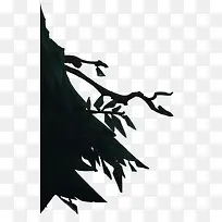 黑色水墨树枝-空若网 黑色水墨树枝-空若网