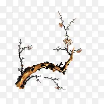 水墨古风树枝梅花装饰-空若网 水墨古风树枝梅花装饰-空若网