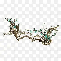 水墨古风树枝梅花-空若网 水墨古风树枝梅花-空若网