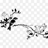 黑色树枝上的小鸟-空若网 黑色树枝上的小鸟-空若网