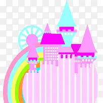 手绘彩色卡通城堡-空若网 手绘彩色卡通城堡-空若网