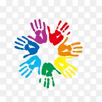 矢量彩色手印素材-空若网 矢量彩色手印素材-空若网