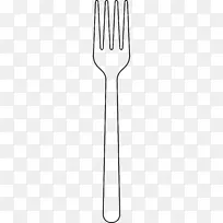 叉子匙黑白图案-餐具剪贴件-空若网 叉子匙黑白图案-餐具剪贴件-空若网