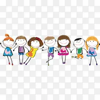 卡通手绘手牵手少年教师节-空若网 卡通手绘手牵手少年教师节-空若网