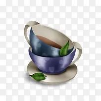 手绘叠加的杯子-空若网 手绘叠加的杯子-空若网