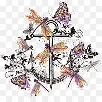 矢量蜻蜓蝴蝶-空若网 矢量蜻蜓蝴蝶-空若网