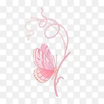 卡通粉色蝴蝶丝带-空若网 卡通粉色蝴蝶丝带-空若网