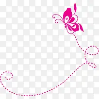 手绘粉色花蝴蝶插画-空若网 手绘粉色花蝴蝶插画-空若网