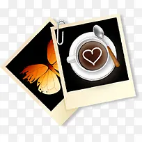 手绘黄色蝴蝶咖啡-空若网 手绘黄色蝴蝶咖啡-空若网