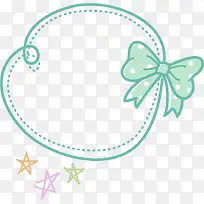 手绘卡爱绿色蝴蝶结插画-空若网 手绘卡爱绿色蝴蝶结插画-空若网