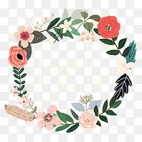 水彩花环图-空若网 水彩花环图-空若网