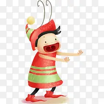 彩色手绘欢乐小孩-空若网 彩色手绘欢乐小孩-空若网