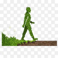 矢量手绘绿色草人-空若网 矢量手绘绿色草人-空若网