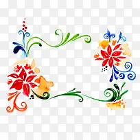 彩色水墨装饰花朵-空若网 彩色水墨装饰花朵-空若网