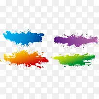 彩色水墨背景PNG矢量元素-空若网 彩色水墨背景PNG矢量元素-空若网