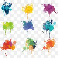 矢量彩色水墨墨迹-空若网 矢量彩色水墨墨迹-空若网