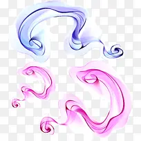 彩色水墨花纹素材PNG矢量元素-空若网 彩色水墨花纹素材PNG矢量元素-空若网