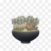 杯子上的竹林-空若网 杯子上的竹林-空若网