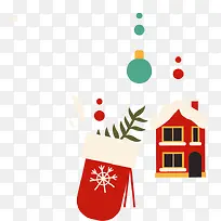 圣诞节房子挂件PNG矢量素材-空若网 圣诞节房子挂件PNG矢量素材-空若网