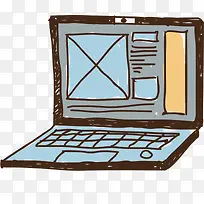 矢量手绘笔记本电脑素材-空若网 矢量手绘笔记本电脑素材-空若网