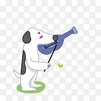 矢量可爱小狗拉小提琴-空若网 矢量可爱小狗拉小提琴-空若网