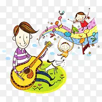 手绘男生弹手提琴-空若网 手绘男生弹手提琴-空若网